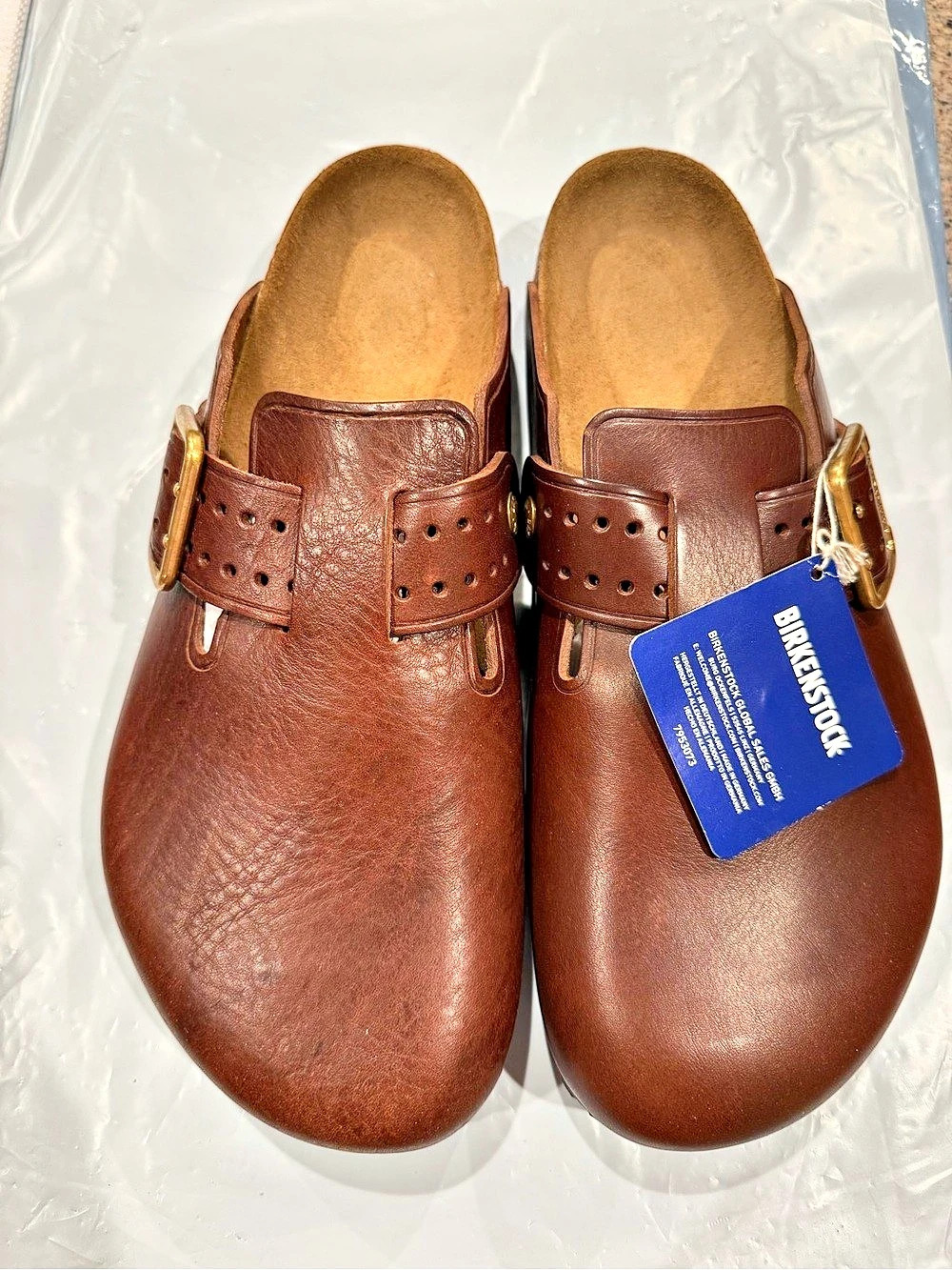Birkenstock Boston Bold Gap Leather Clogs Brown US 12 NWT